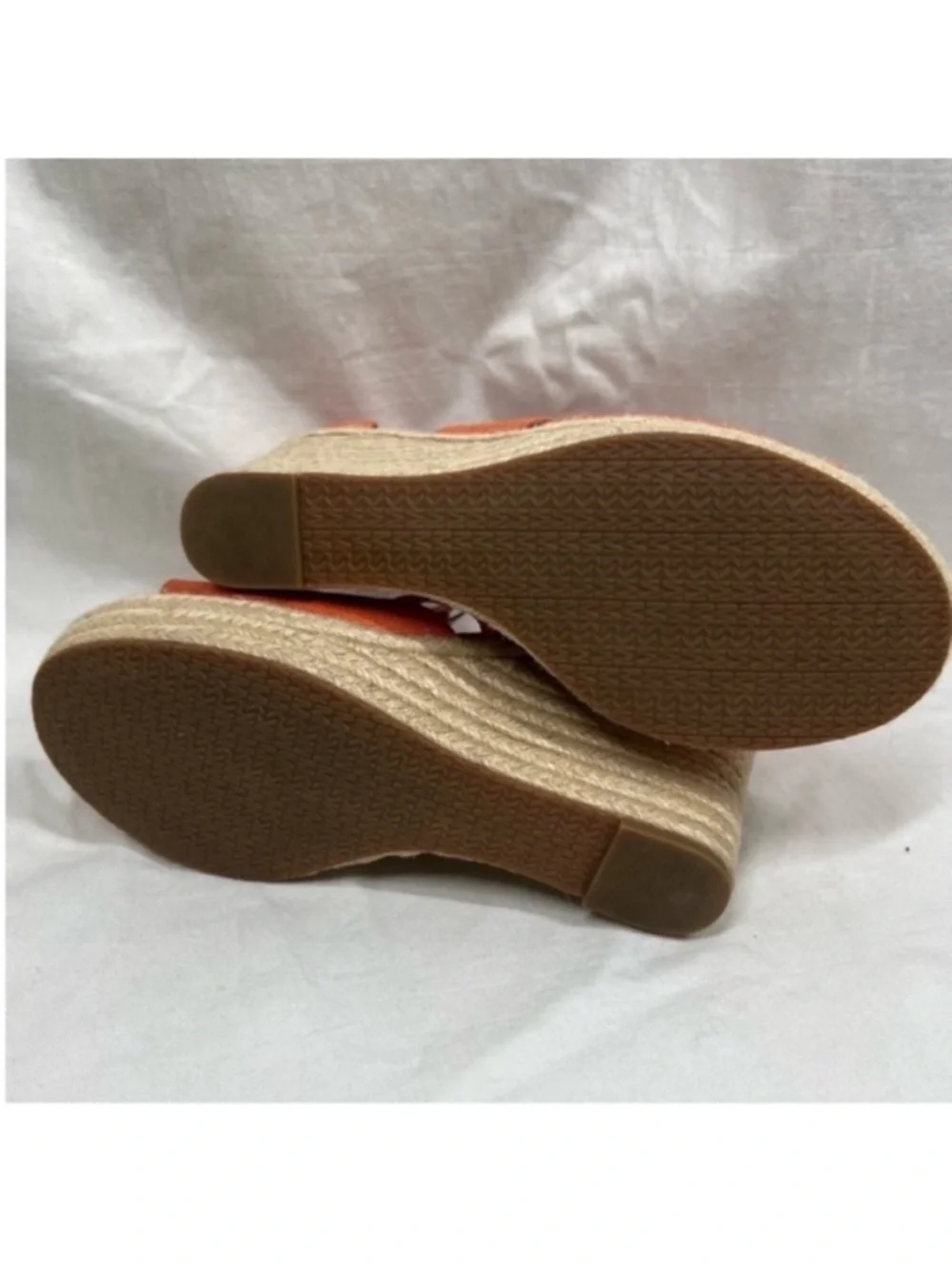 Michael kors damita coral canvas jute rope platform wedge sandals